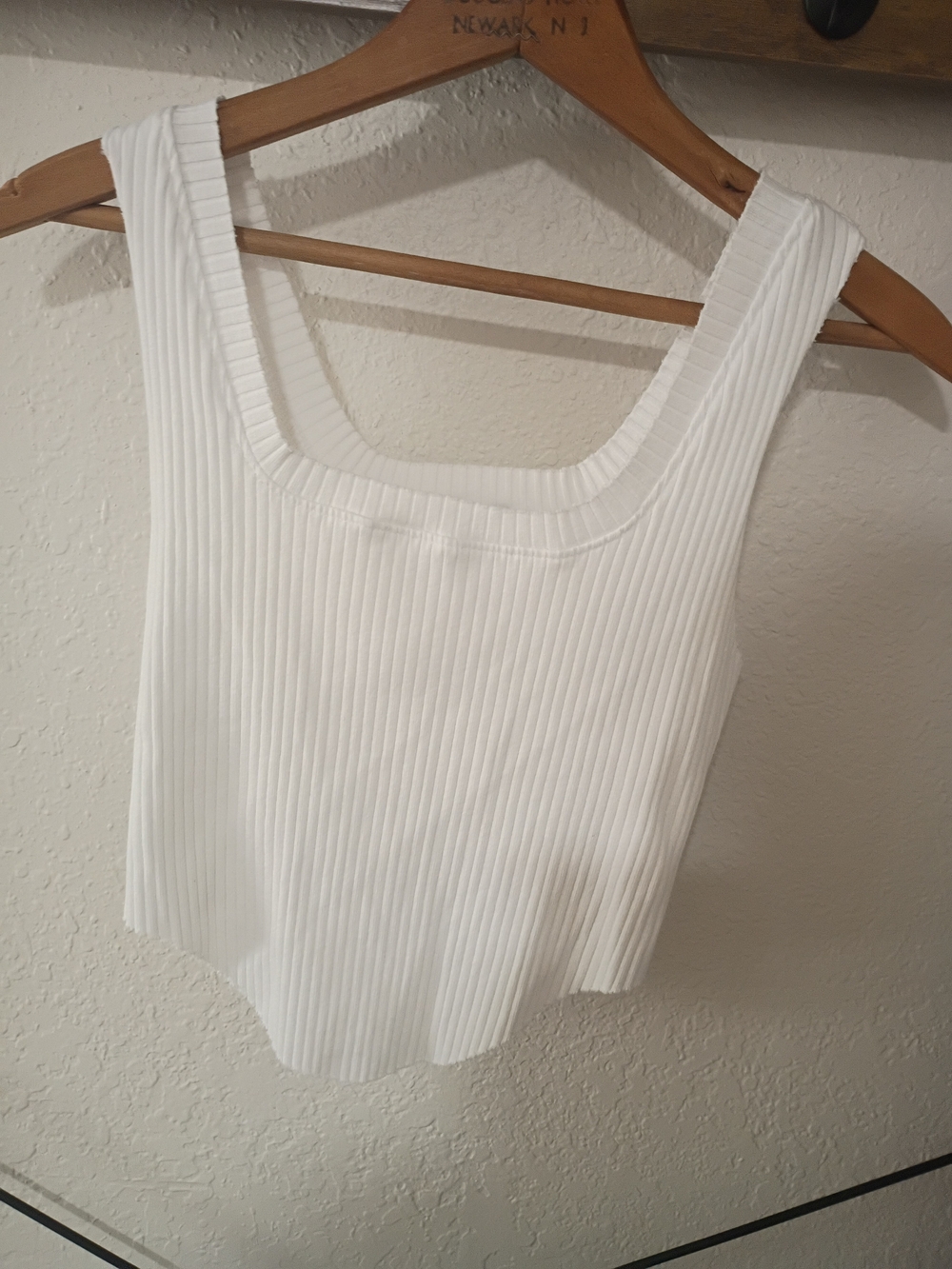 Cotton Citizen White Ribbed Square-Neck Crop Tank - Picture 2 of 4